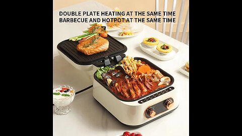 Double-sided heating, timed multifunctional frying and baking machine, non stick pot
