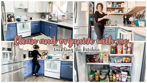 CLEAN AND ORGANIZE WITH ME | TACKLING THE KITCHEN | CLEAN OUT MY REFRIGERATOR WITH ME