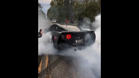 Black Corvette burnout