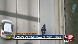 Dangerous motorcyclist caught on camera splitting lanes
