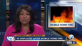 10 displaced after Hobe Sound mobile home fire