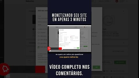 Monetize seu site em 3 minutos #shorts