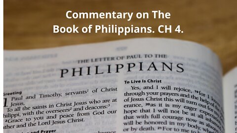 Commentary on The book of Philippians. CH 4.