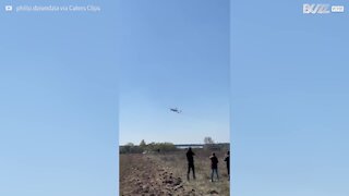 World's largest cargo aircraft landing caught on camera
