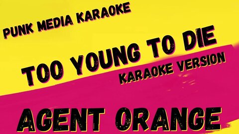 AGENT ORANGE ✴ TOO YOUNG TO DIE ✴ KARAOKE INSTRUMENTAL ✴ PMK