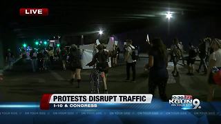 Protests disrupt downtown traffic, intersection closed
