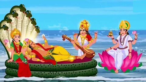 त्रिदेवियों के मध्य युद्ध_-tridevi ke beach || hindi cartoon ||