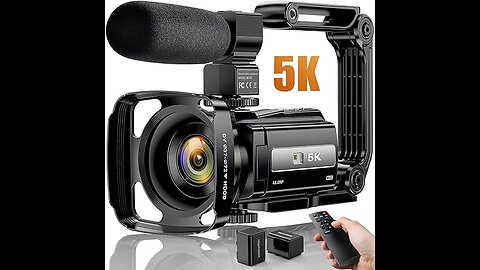 5K Video Camera Camcorder 48MP UHD WiFi IR Night Vision Vlogging Camera for YouTube