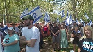 End of Saving #Israeli Israeli Democracy Rally at Brooklyn Bridge Park with Song. 7/23/23 #Israel