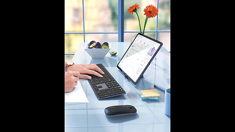 Wireless Bluetooth Keyboard and Mouse Combo Multi-Device Rechargeable Slim