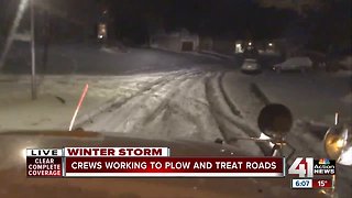 Crews plow snow off roads across Kansas City metro area