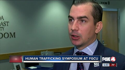 John Walsh's son, Callahan Walsh, speaks at human trafficking symposium at FGCU
