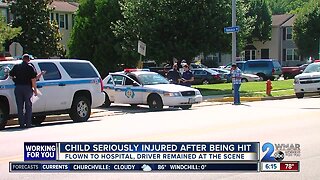 Child seriously injured after being struck by a minivan