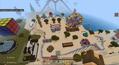 Old Guy Plays Minecraft Realms - Rollercoaster tour of the Toast Park Amusement Park