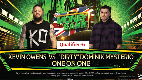 Kevin Owens Vs Dirty Dominik Mysterio , Men's Money In The Bank Qualifier 6 , WWE 2k24 Gaming