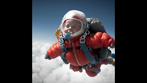 The latest craze! Solo Sky Diving For Babies!