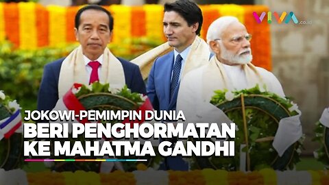 Momen Jokowi Kunjungi Monumen Mahatma Gandhi, Dikalungkan Selendang 'Kemandirian'