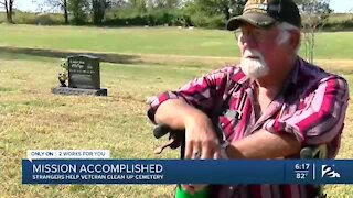 Strangers help veteran cleanup cemetery