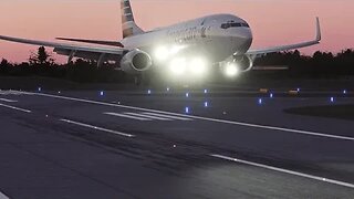 PMDG I B738 I American Airlines I (KSEA) Seattle-Tacoma Int'l "Dusk Arrival" I 4K