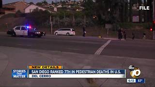 San Diego ranks 7th for pedestrian deaths