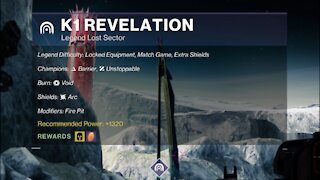 Destiny 2 Legend Lost Sector: The Moon - K1 Revelation 11-5-21