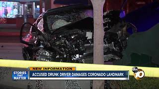 Accused drunk driver damages Coronado landmark
