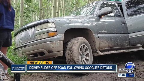Driver asks Google for alternate route following I-70 mudslide, gets stuck on mountain road