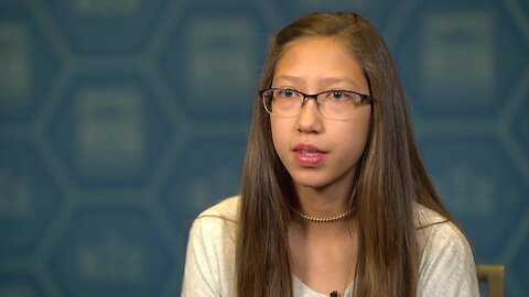 Denver's Angelina Holm participating in Scripps National Spelling Bee