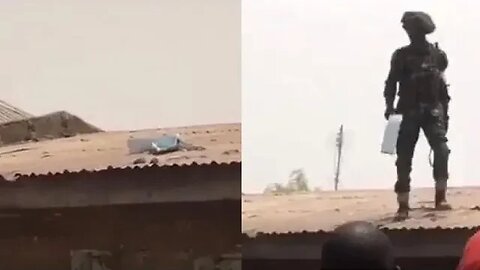 Security personnel discover election materials on the rooftop of a building in Zuba, Niger State.