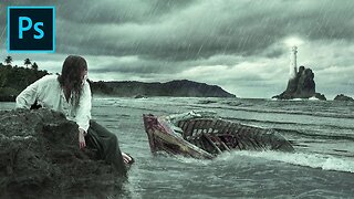 Creating a Shipwreck Scene in Photoshop | Photo Manipulation Speed Art