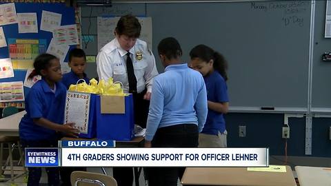 Kids make cards showing support for BPD and Lehner family