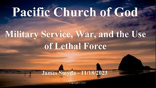 James Smyda - Military Service, War, and the Use of Lethal Force