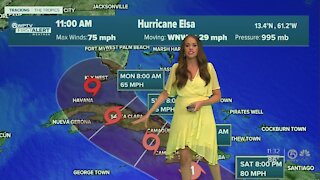 Elsa strengthens into hurricane, most of Florida in cone of uncertainty