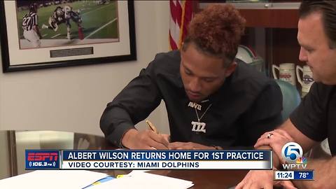 Albert Wilson First Day of Dolphins Practice