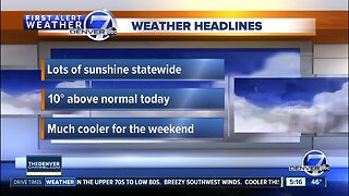 Sunny and warm on Friday, cooler for the weekend