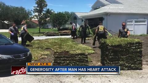 Pasco County man suffers heart attack while laying sod, first responders finish the job