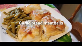 Garlic bread meatballs #meatballs #garlic bread