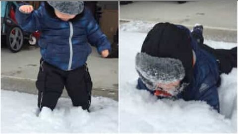 Barn upplever snö för första gången och blir traumatiserad