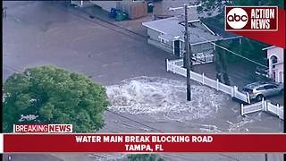 Massive water main break closes part of N. Rome Avenue in Tampa