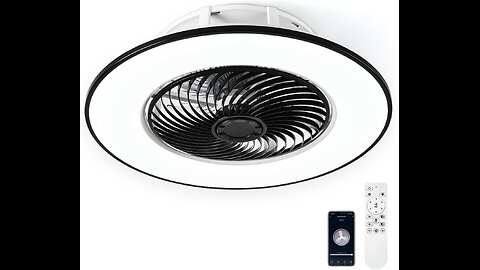 YANASO Ceiling Fan with Light Modern, Bladeless, with Remote Control Smart LED