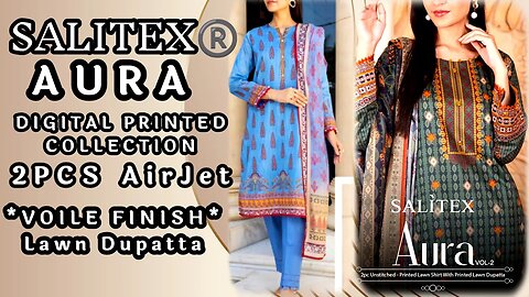 AURA 2PCS SALITEX LAWN || ZAIN.AAYAN COLLECTION || #lawn #lawndresses #lawn2023 #tawakkal #fashion