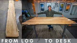 From Log To Desk - DIY Beautiful Spalted Maple Sit to Stand Desk build - My Dream Desk!