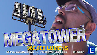 MEGATOWER™ - ULTIMATE LED Light Tower 50' Pneumatic Mast 960,000 Lumens