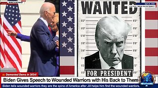 Biden Gives Speech to Wounded Warriors with His Back to Them...Until Jill Finally Turns Him Around.