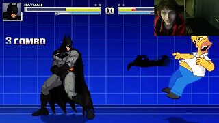 Batman VS Homer Simpson From The Simpsons Series In An Epic Battle In The MUGEN Video Game