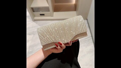 ANNUAL SALE Ladies Glitter Silver Clutch Bag