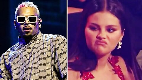 Selena VMAs disgusted face over Chris brown meme upsets her