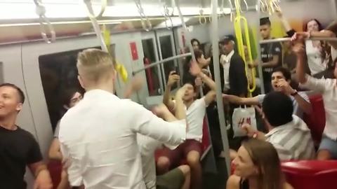 Subway turns into dance party after night out in Vienna