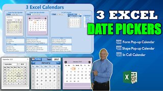 How To Add 3 Different Date Picker Calendars in Microsoft Excel [Free Download]