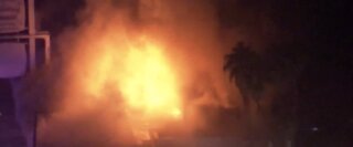 LVFR: 2-alarm fire destroys wedding chapel in downtown Las Vegas